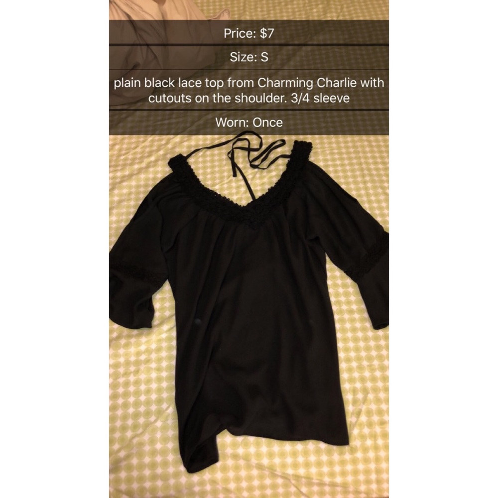 Black lace cut out top